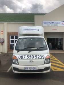 Careful Movers Hyundai H100 truck at the entrance of the Randburg storage warehouse
